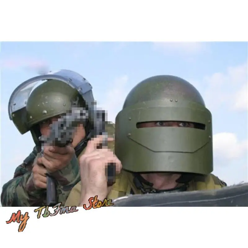 Russian MASKA-1SCH Helmet with Double Face Shield Heavy Tactical MASKA Helmet w/Bimetal Mask