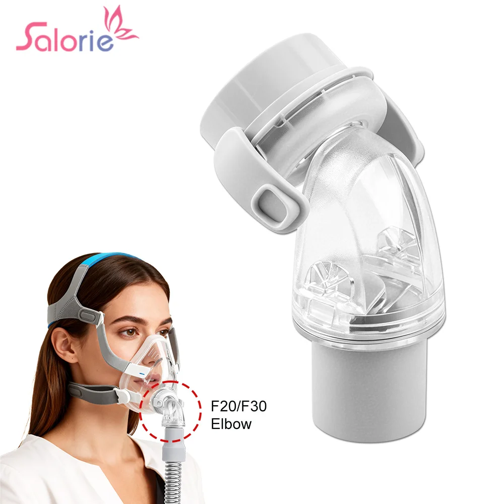 1/2pcs CPAP Replace Elbow Tubing Connector for AirFit F20 F30 Full Face Mask CPAP Mask Mouth and Nasal Mask Tube for Sleep Apnea