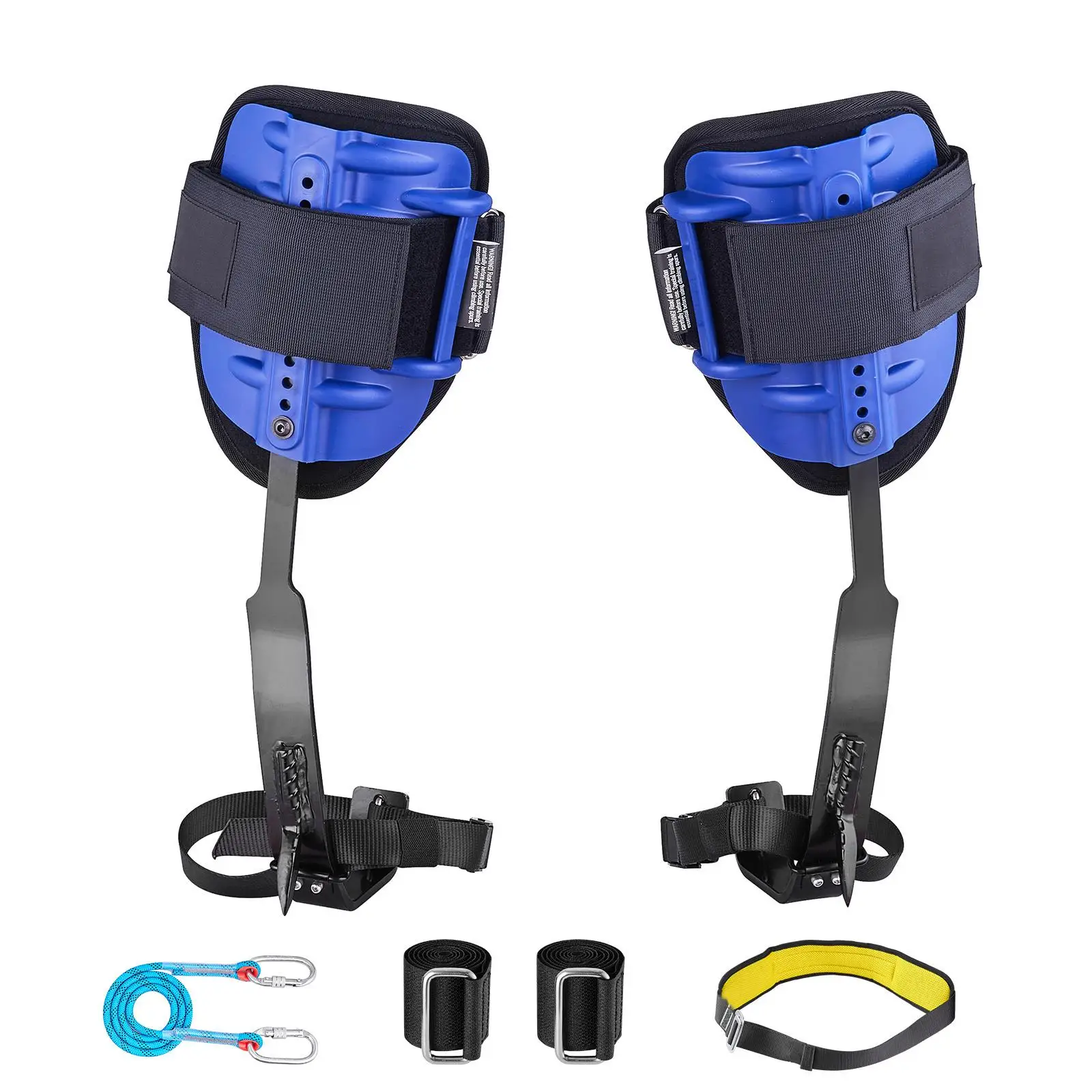 Height Adjustable Tree Climbing Spurs Set with Steel Climbing Spikes Straps Waist Harness 350 lbs Heavy Duty Arborist Gear for fruit Picking Hunting