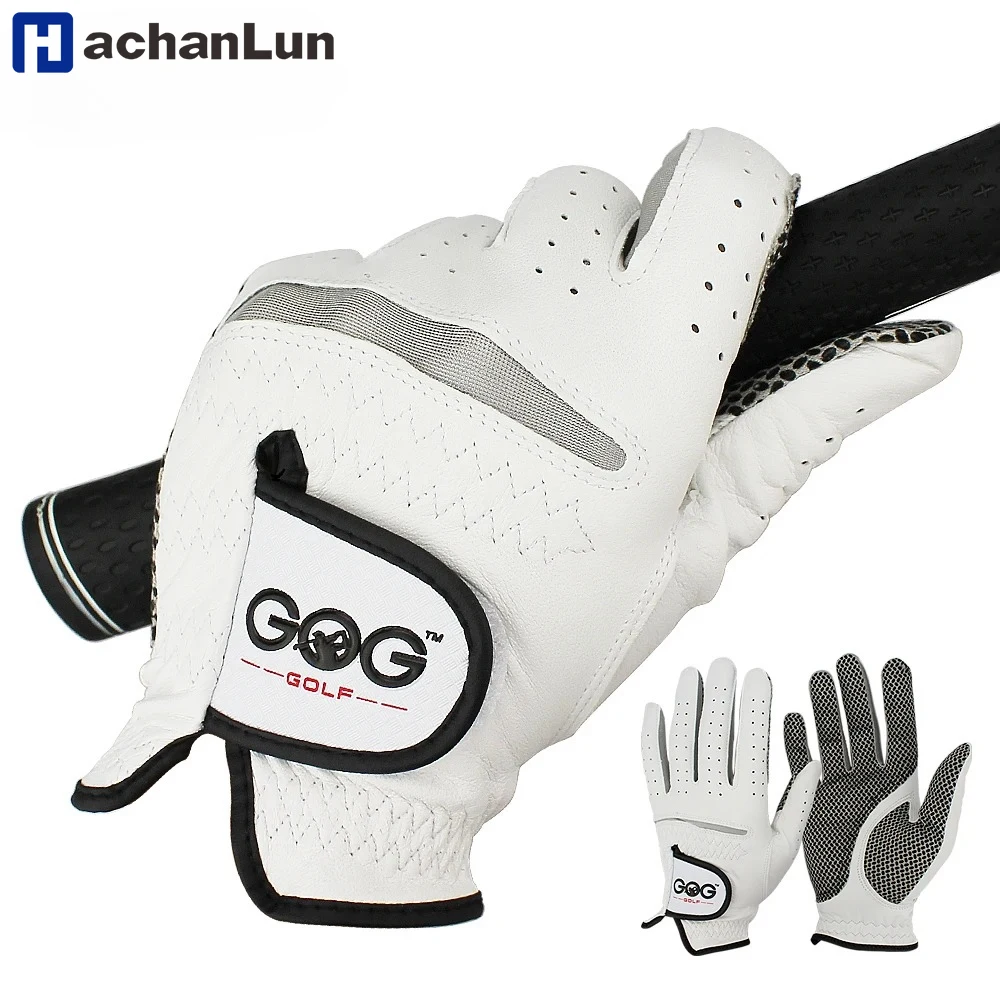 1개 골프 장갑 남성용 카브레타 가죽 왼손/오른손 미끄럼 방지 입자 부드럽고 통기성 있는 남성용 골프 장갑