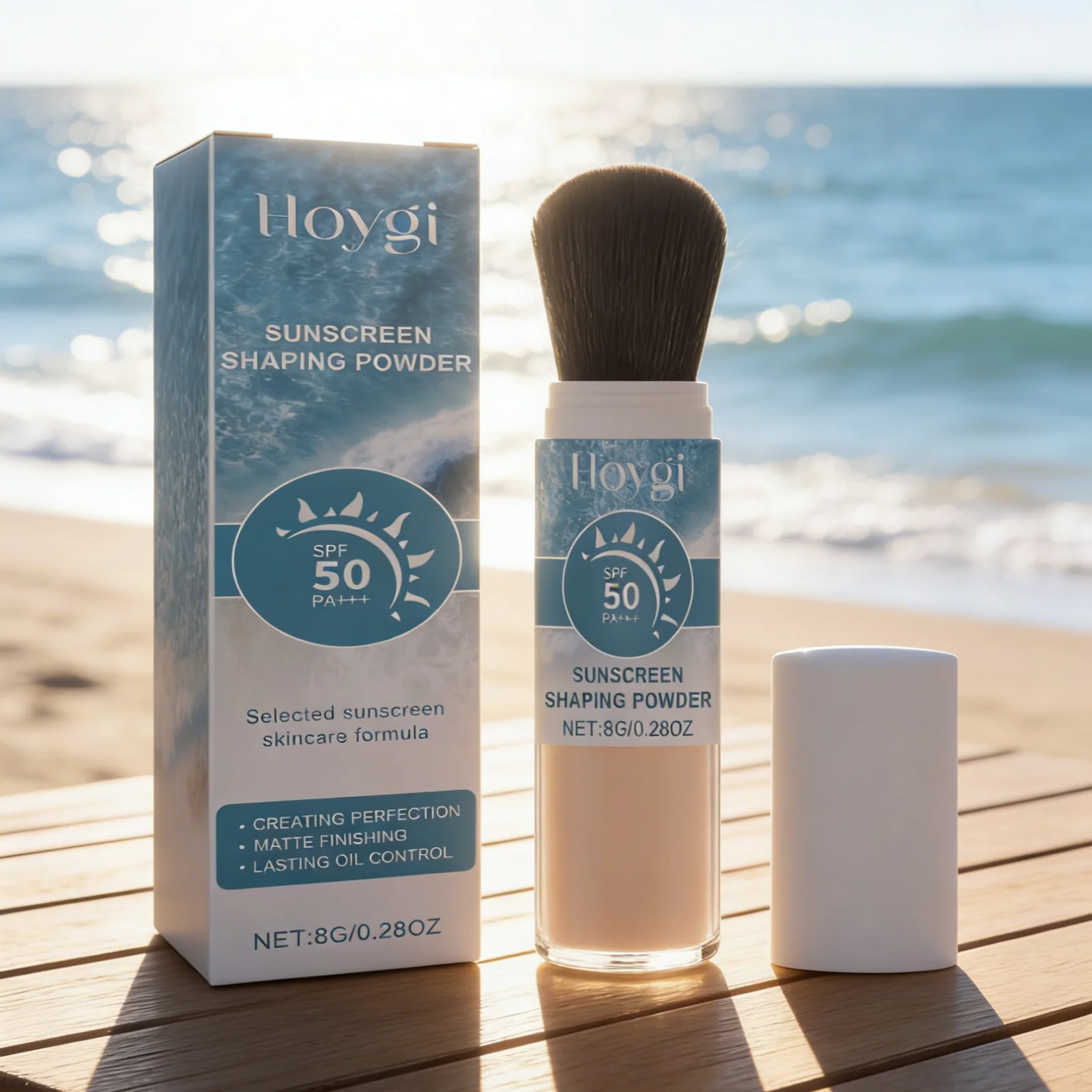 Hoygi Sunscreen Shaping Powder Strong Sun Protection Oil Control Reduce Shine Lightweight Mild Formula Mineral Sunscreen Powder