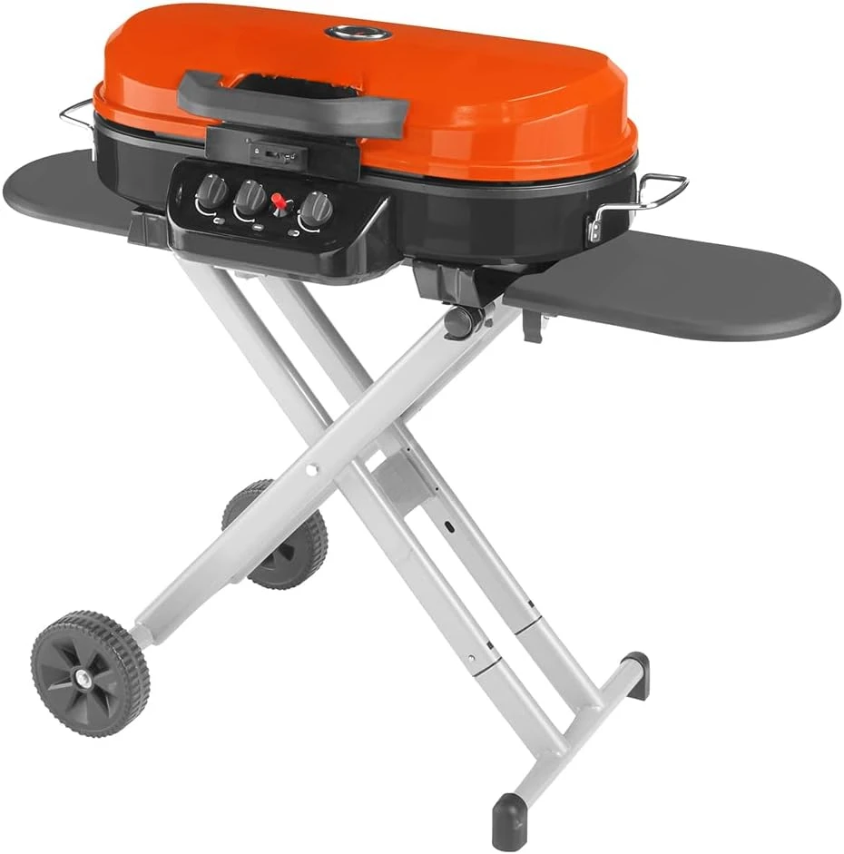 RoadTrip 285 Portable Stand-Up Propane Grill, Gas Grill with 3 Adjustable Burners & Instastart Push-Button Ignition