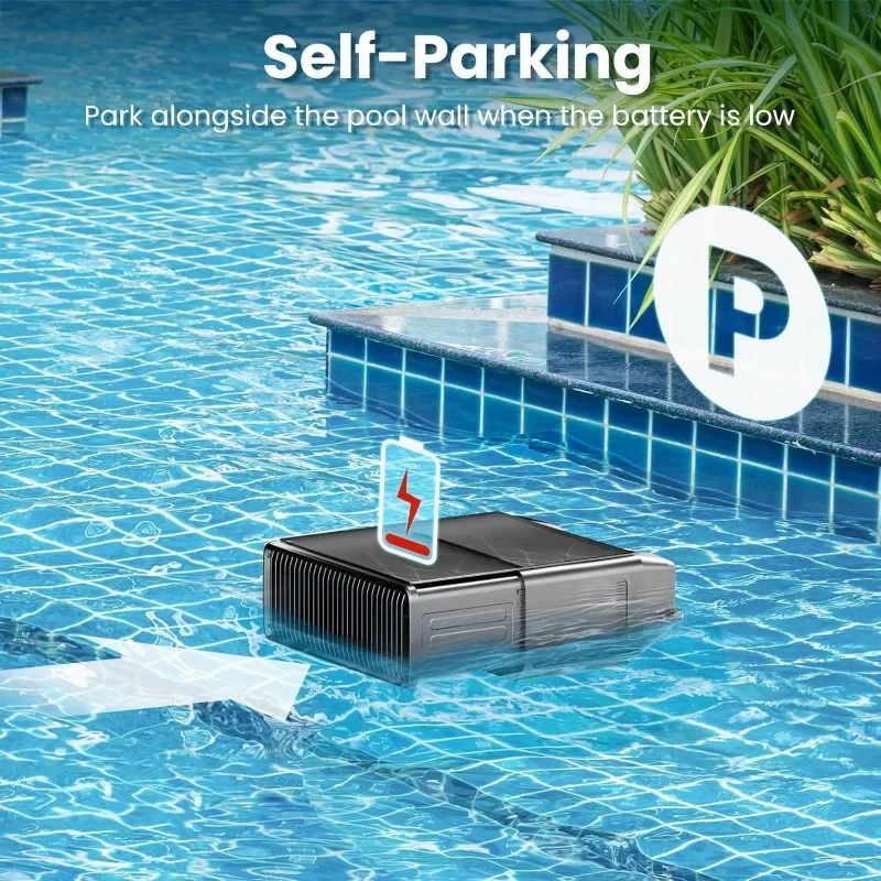 Yinole penyaring kolam robot tenaga surya, Skimmer kolam dengan opsi pengisian ganda, pembersihan Spot dan parkir otomatis