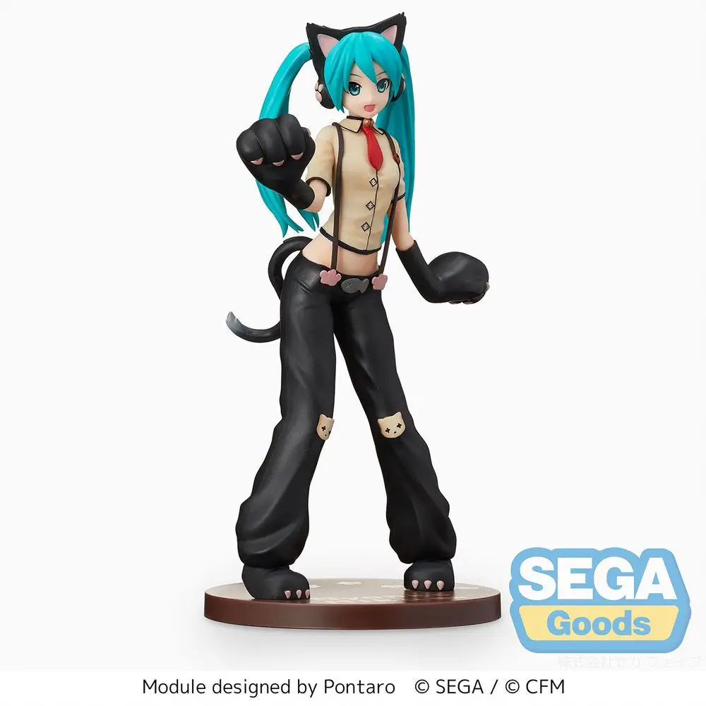 本物のセガ Spm 初音ミクプロジェクト歌姫猫バージョンフィギュア賞モデルグッズ像カスタマイズされた装飾誕生日ギフト