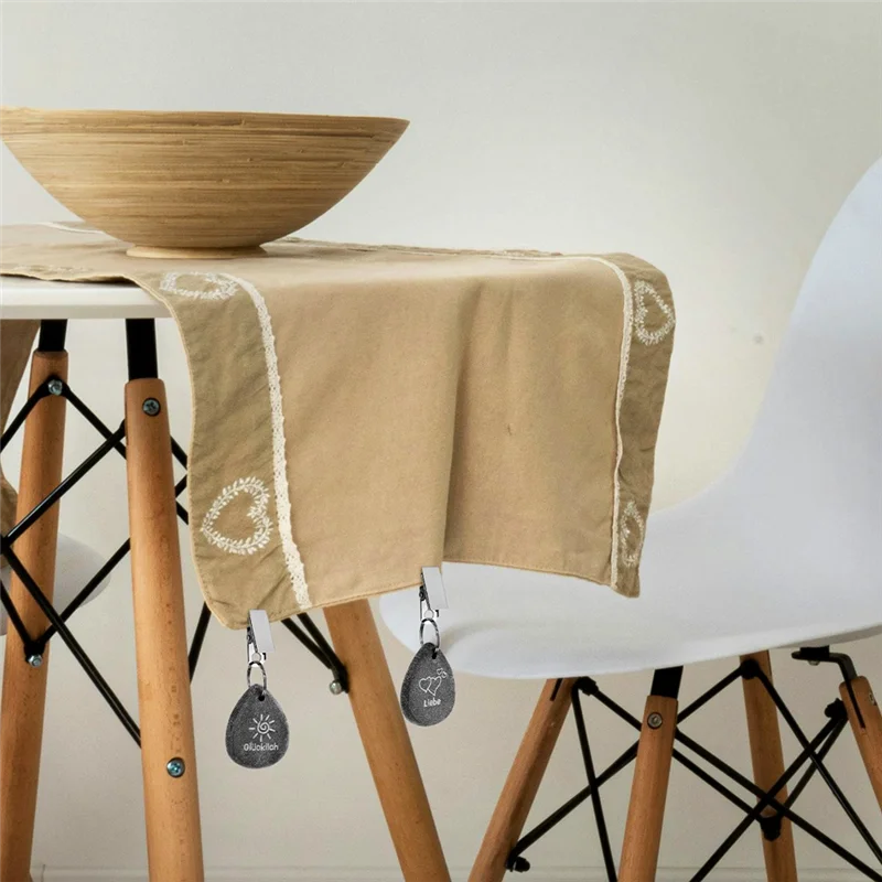 AT19-8Pcs Outdoor Picnic Tablecloth Clips Heavy Weather Curtains Decor Carving Pendant Weights Marble