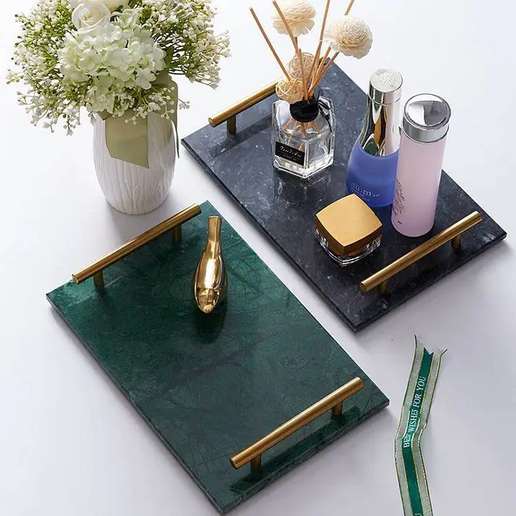 

Marble Tray Metal Handle Jewelry Storage Tray Nordic Sle Jewelry Display Furniture Soft Decoration Cerc Crt Blue Porce...