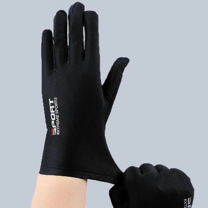 Summer Gloves Men Ice Silk Sun Proction Driving Glove Fishing Gloves Breathable Cycling Hiking Glove Full Finger Gloves