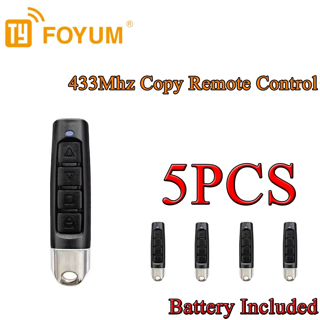5PCS Warehouse Wholesale Price 433Mhz Cloning Duplicator Key Garage Gate Door Opener Remote Control Clone Learning Code Cloning