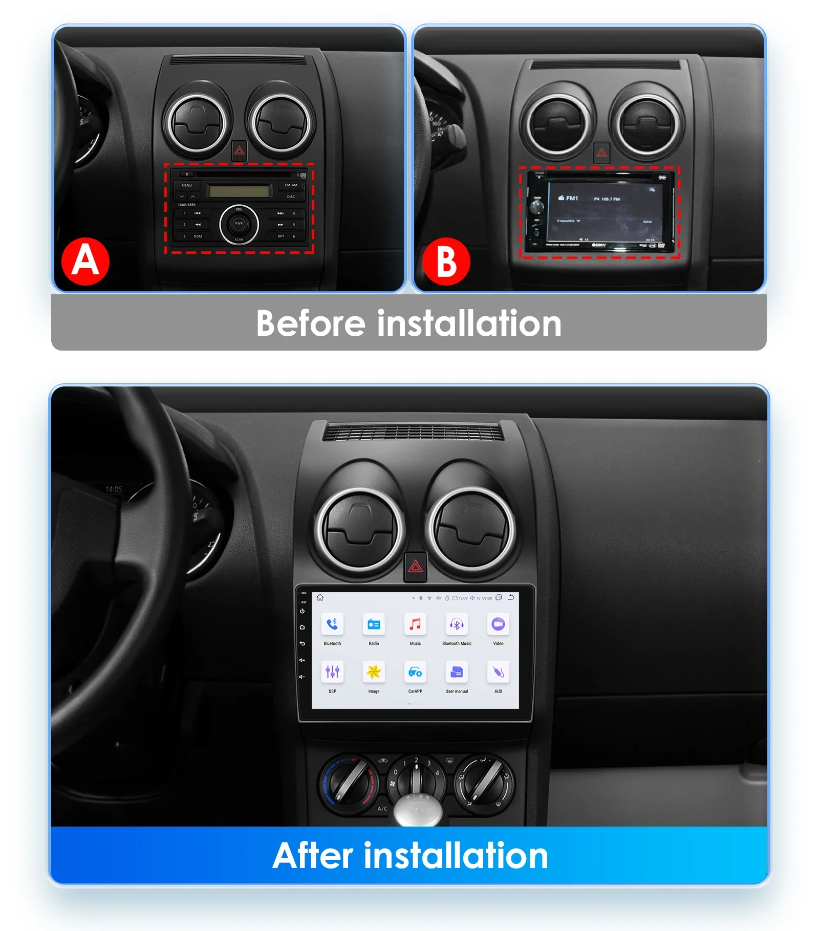 Carplay 2 din Android Auto Radio For Nissan Qashqai J10 2006 - 2013 AI Voice 4G Car Multimedia GPS 2din autoradio Octa Core 7862