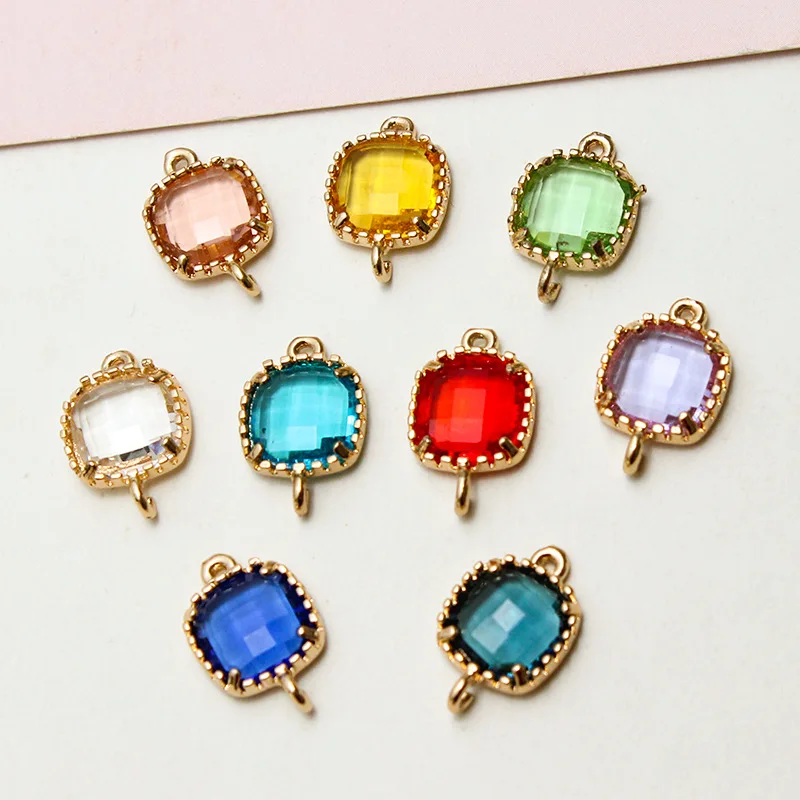 1-шт-аксессуары-«сделай-сам»-медные-окантовки-Хрустальное-стекло-позолоченная-тарелка-маленькие-квадратные-Подвесные-серьги-материал-с-кисточками-Подвески-ручной-работы