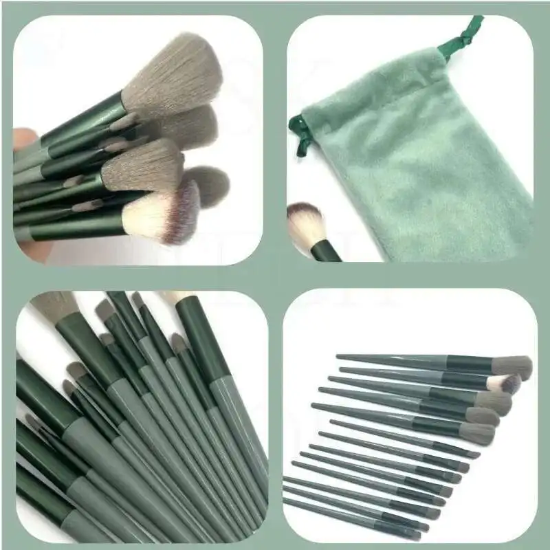 13 piezas de brocha de maquillaje de contorno, delineador de ojos, cepillo de cejas de ángulo pequeño portátil para maquillaje femenino, brocha de sombra de nariz de belleza