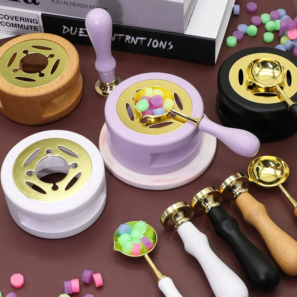 

Wax Seal Kit Wax Seal Warmer Melting Spoon Kit, with Spoon & Handle for Wedding Invitations Cards Envelopes Sealing Gift Packing