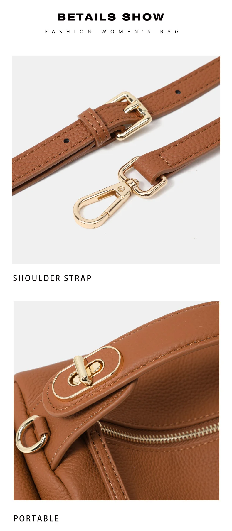 Retro Echtleder Tote Handtasche Damen Schulter-Umhängetasche Schlichte Elegante Pflanzlich Gegerbte Lederhandtasche – Detail 10