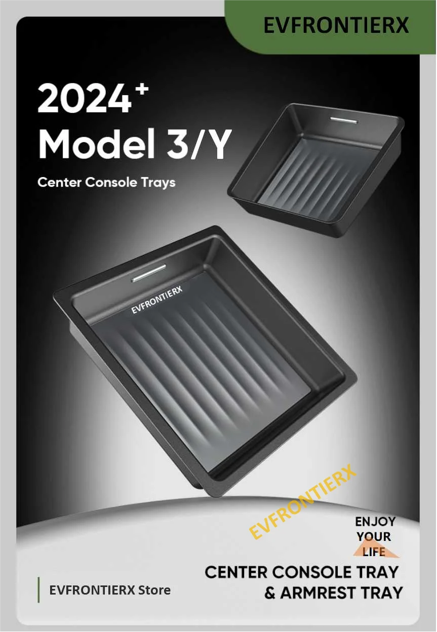 

Car Center Console Tray & Armrest Tray for Tesla Model 3 Highland 2024+ Model Y Juniper 2025 Storage Box Kit Interior Organizer