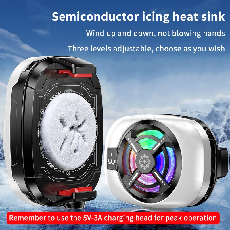 Semiconductor Mobile Phone Cooling Fan Radiator Back-Clip For Games/Live Streaming Phone Cooler For  Android Universal