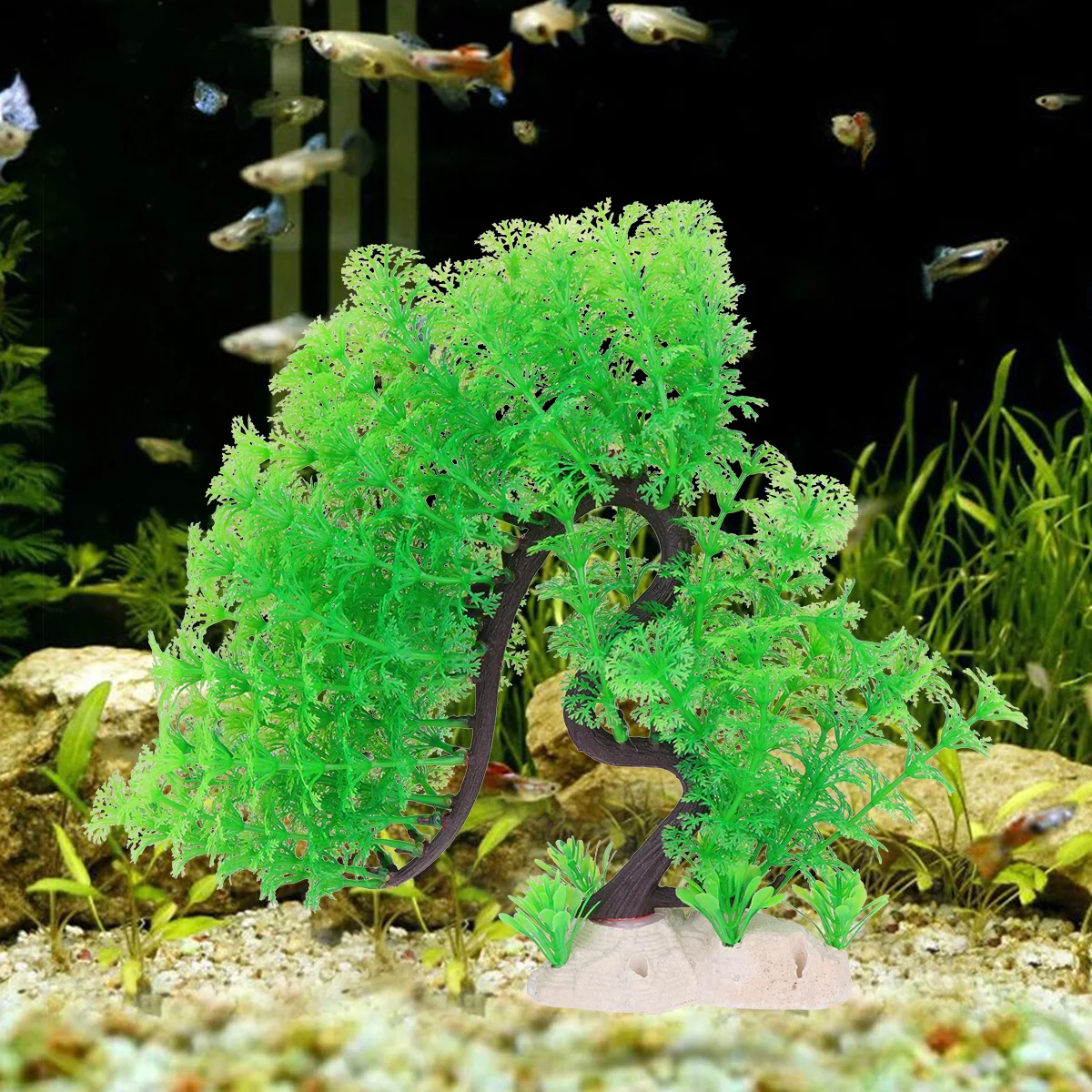 

Realistic Artificial Aquarium Plant Tree Fish Tank Decoration For Fresh Salt Water Natural Landscape Ornament Green