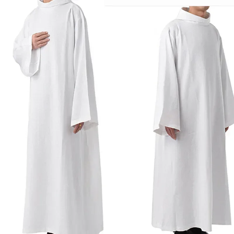 Robe White Church Gown Costume Christian Religious Etiquette Supplies 1pcs New Clergy Robes Catholic Church Utensils Priest