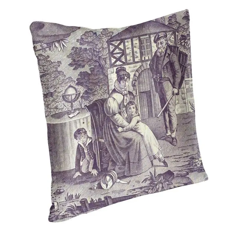 French Toile De Jouy Blue Throw Pillow Case 50*50cm Decorative Traditional France Art Cushion Cover Soft Pillowcover Dakimakura