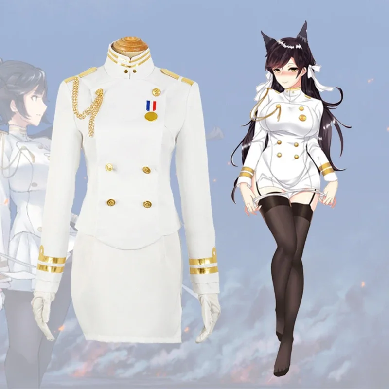 Anime Azur Lane Ijn Takao Atago Mastiff Hond Cosplay Kostuums Schip Meisje Sexy Uniform Halloween Vrouw Rok Rollenspel Pak