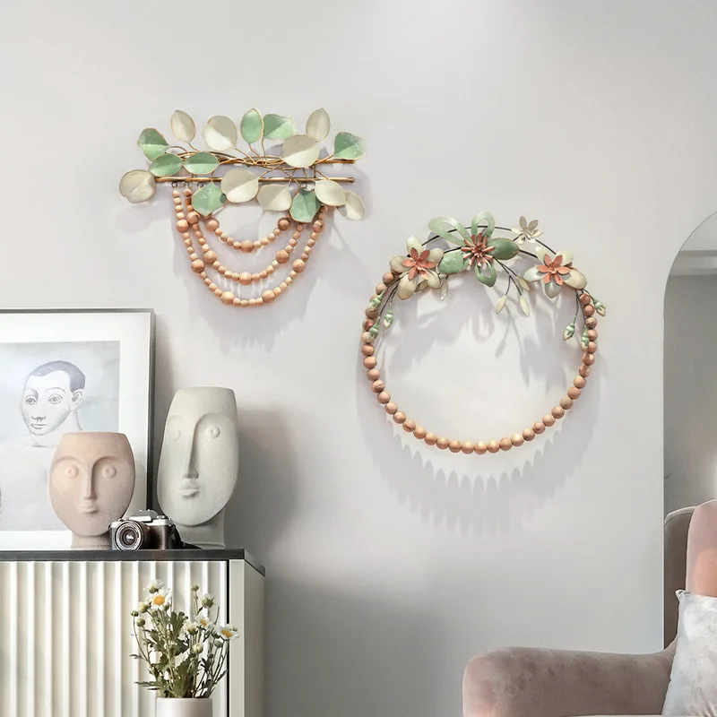 Bed and breakfast pastoral style living room wall decoration creative girl Internet celebrity wall