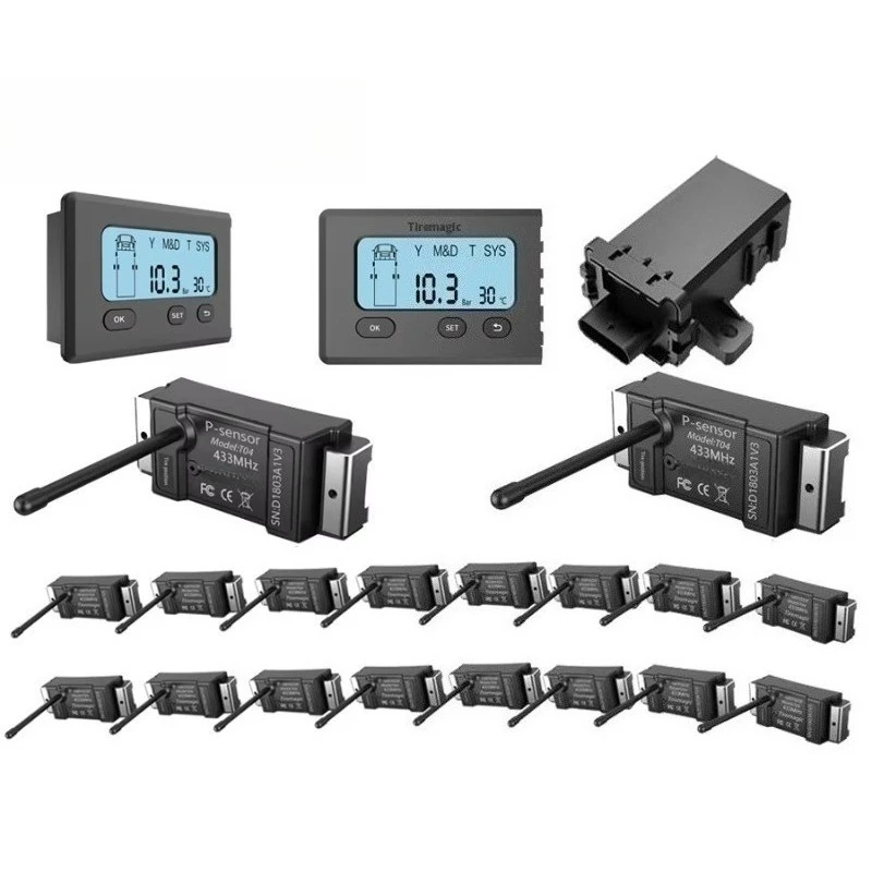 Truck TPMS for Trucks 18 Wheel 200psi Sensor Embedded 2.8inch LCD Monitor Internal Wireless Tire Pressure Monitoring System