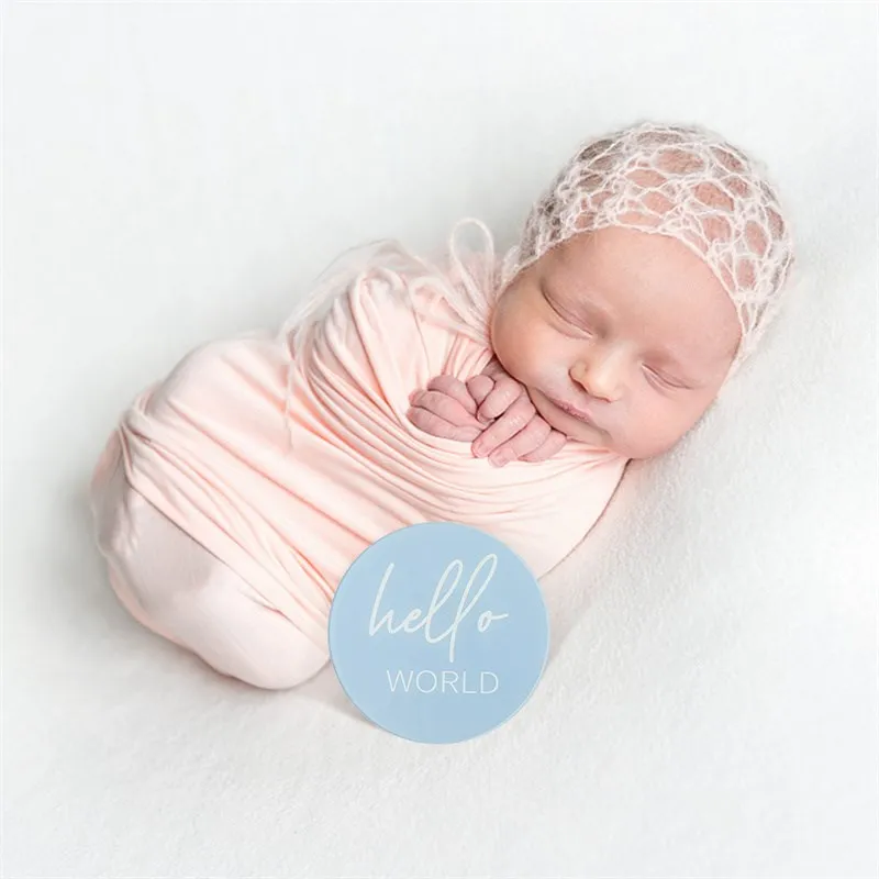 Baby Acrylic Milestone Monthly Memorial Cards Photography Props Accessories For 0-12 Months Child Memorialize Cards Birth Gift