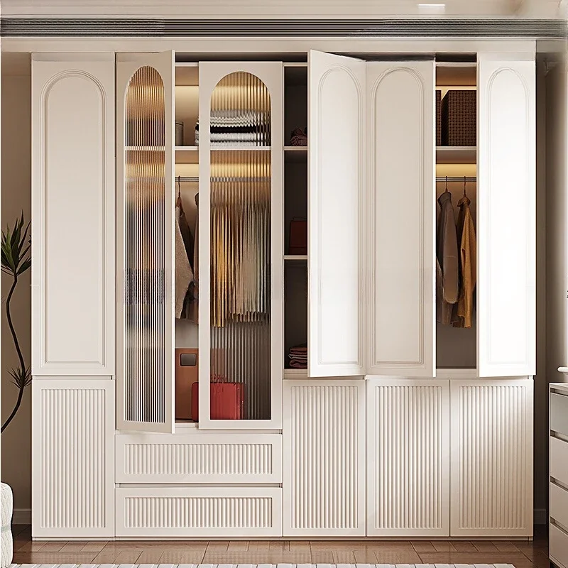 

Glass Locker Luxury Wardrobes Drawers Big Aesthetic Storage Bedroom Wardrobes Foldable Sliding Armario De Ropa Furniture