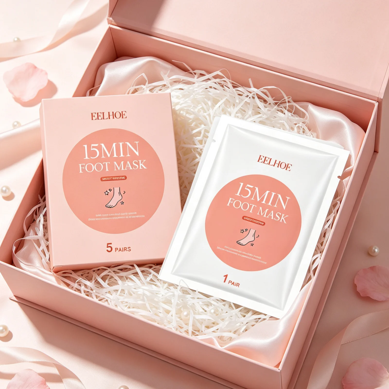 EELHOE Moisturizing Foot Mask Gentle Exfoliating Remove Dead Skin Softens Cuticles Relieve Dryness Nourishing Foot Mask 5 Pairs view 4