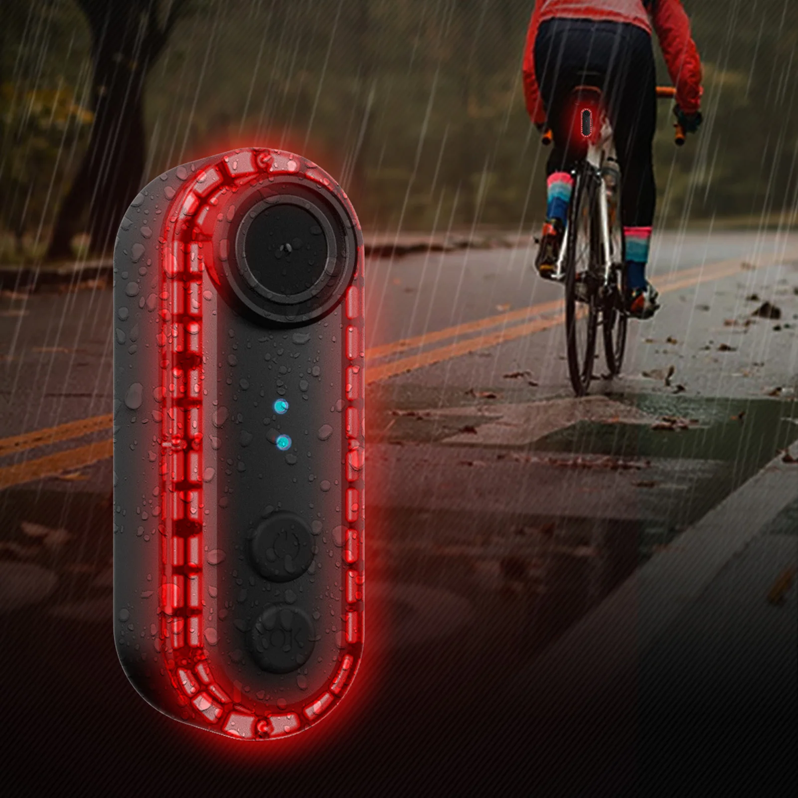 

Bike Camera Taillight IPX6 Water Resistant Loop Recording 6 Lighting Modes Rear Bike Light Camera Combo 3500mAh for Riding