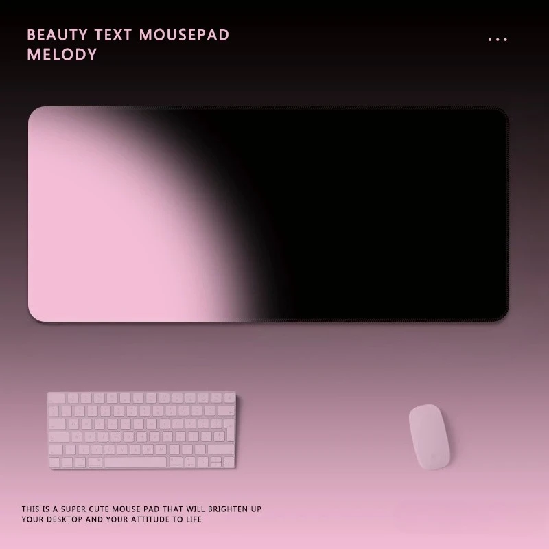 Minimalist Blackberry Pink Leather Mouse Pad High Sense Gradual Change Girl Oversized Morandi E-sports Office Keyboard Table Mat