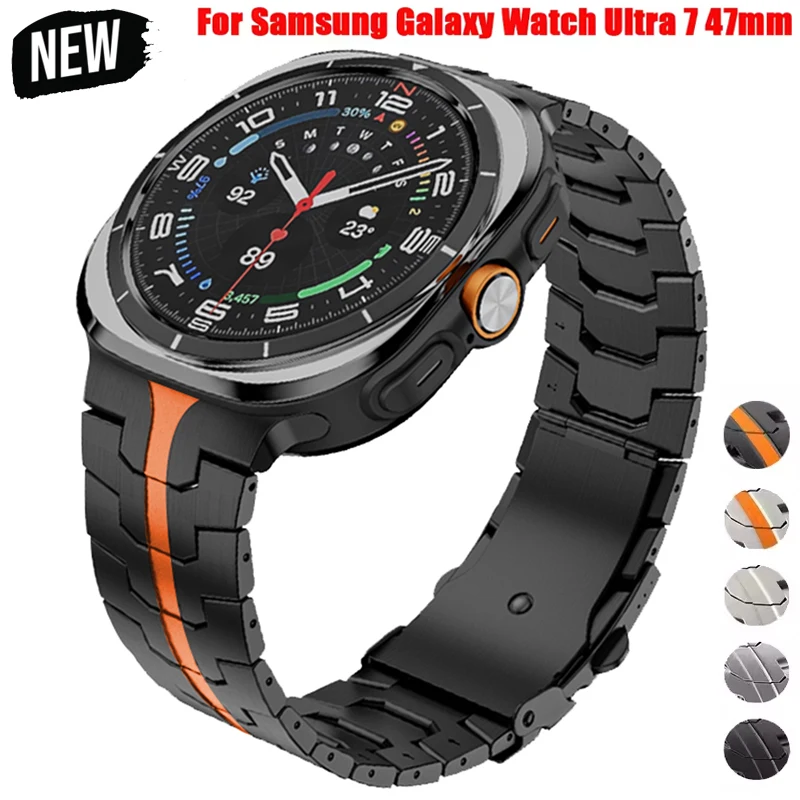 Titanium Alloy Strap For Samsung Galaxy Watch Ultra 7 47mm Men Business Band For Samsung Galaxy Watch 7 Ultra 47mm Accessories