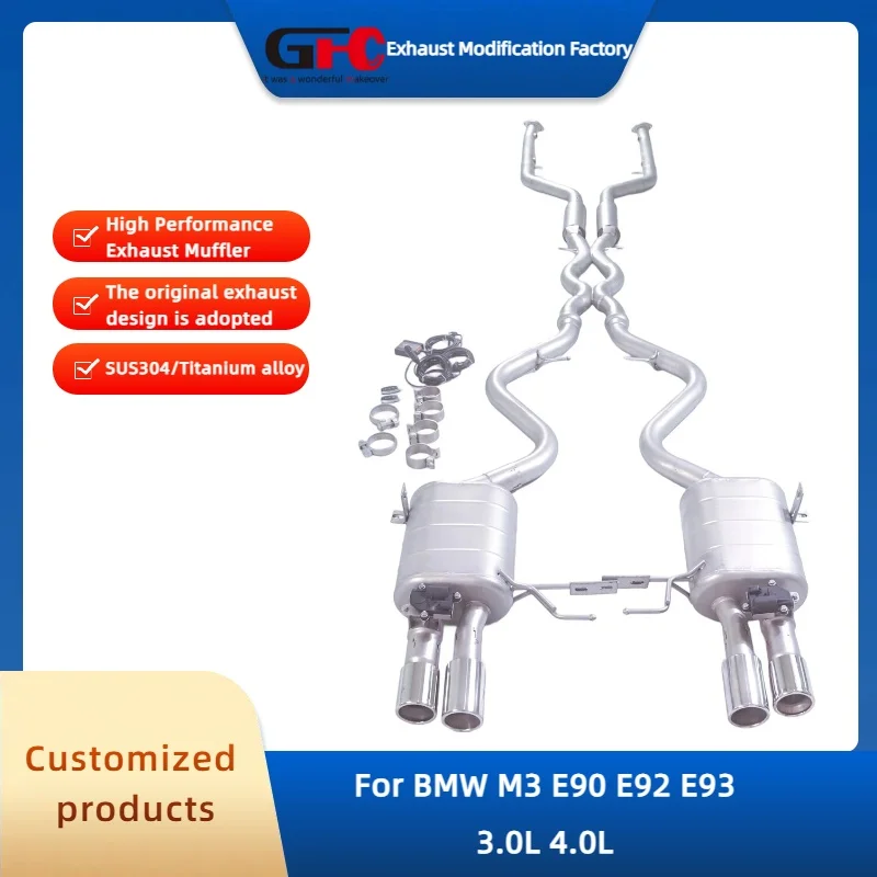 

Выхлопная труба Catback Valvetronic для BMW M3 E90 E92 E93 3.0L 4.0L Высокопроизводительная система глушителя с клапаном из нержавеющей стали