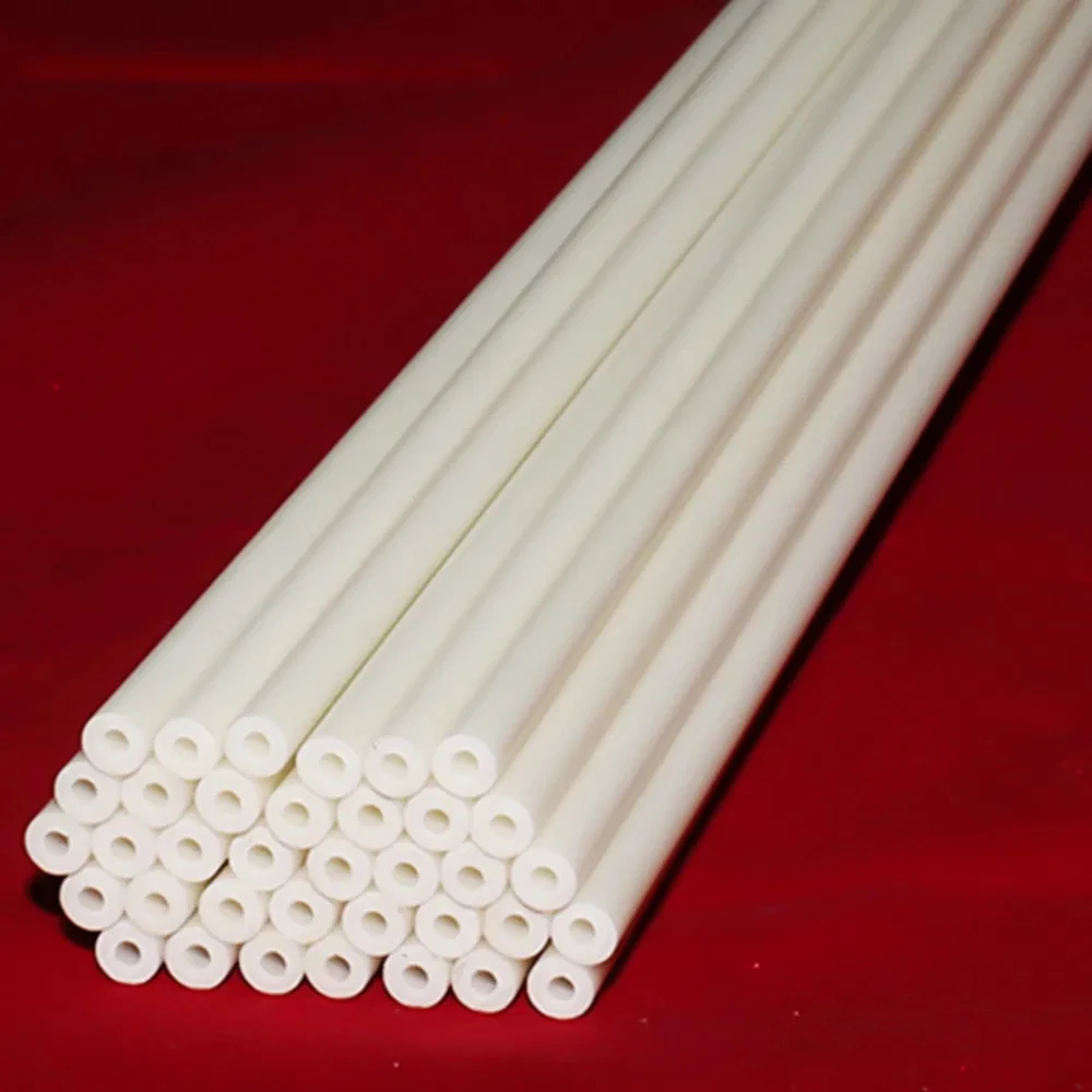 95 Alumina Ceramic Tube High Temperature Insulation 2 Holes OD 1-8mm Non-standard Custom Processing
