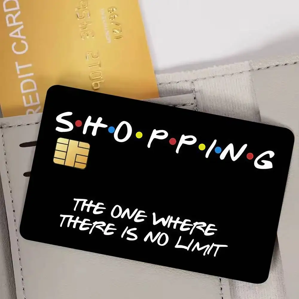 Funny Shopping Film Skin Cover Credit Card Stickers 4PCS Debit Front Decoration Bank Bus Pass Waterproof