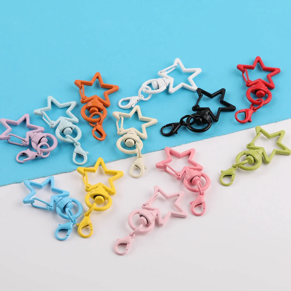 10/50Pcs Colorful Lobster Clasp Hooks Keyrings Big Key Chain Clasp DIY Jewelry Making Supplies Keyfob