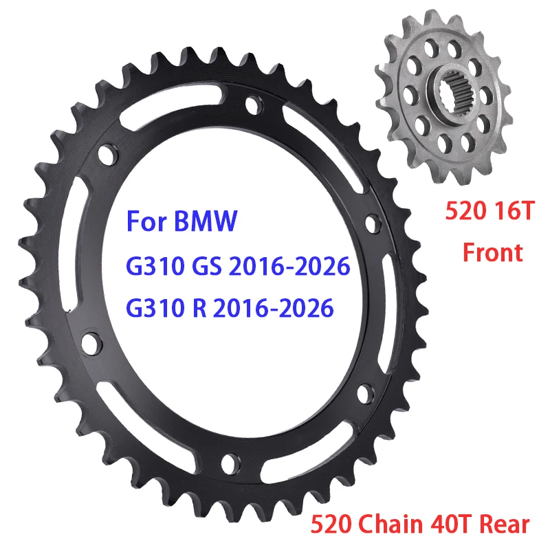 Catena Moto 520, Pignone Anteriore 16T, Corona Posteriore 40T, 16 40 Denti T per BMW G310GS G310R G310 G 310 GS R 2016 2017 2018-2026