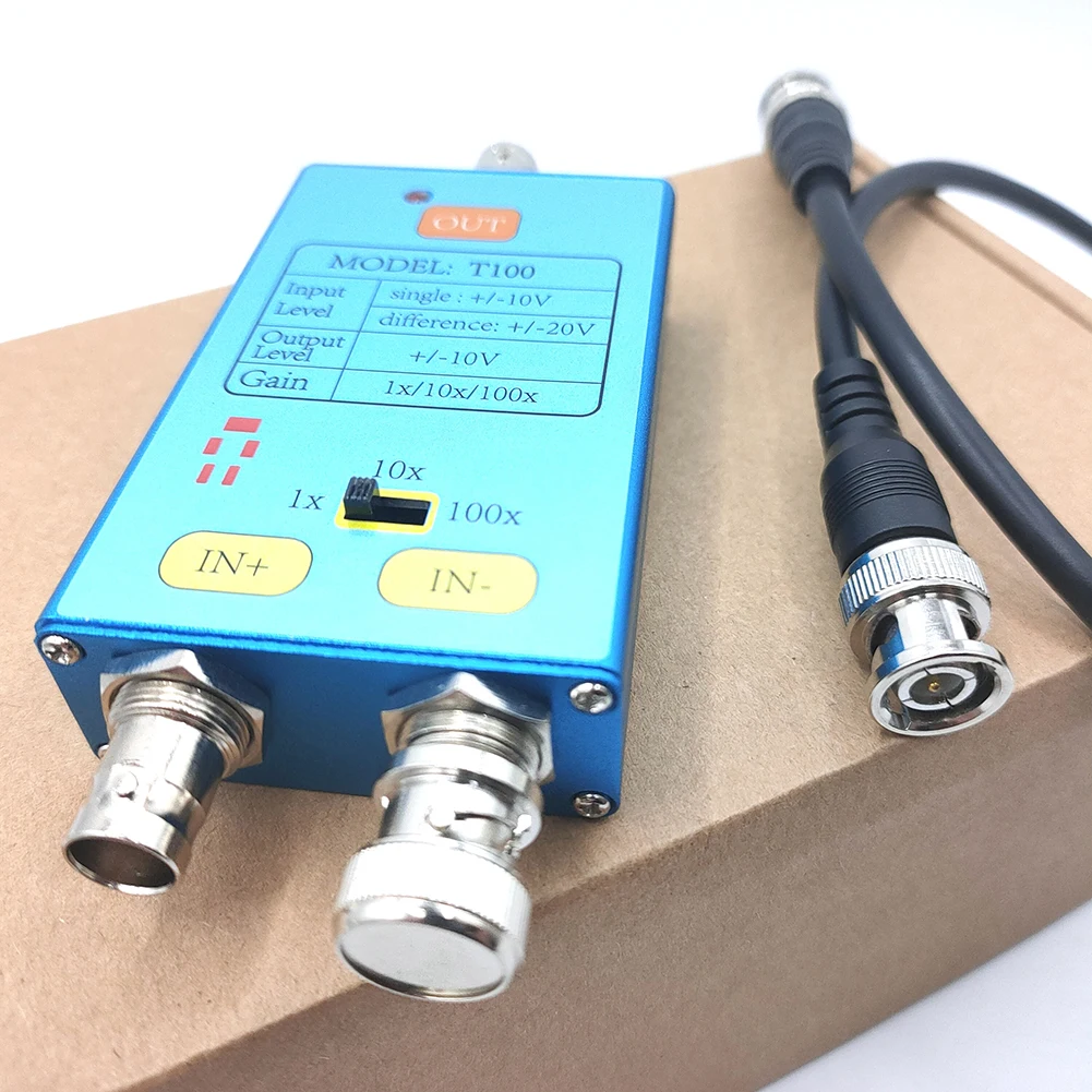 10M Bandwidth 100X Oscilloscope Differential Probe DDS Gain Split Probe Signal Amplifier for Weak Electrical Signal Measurement