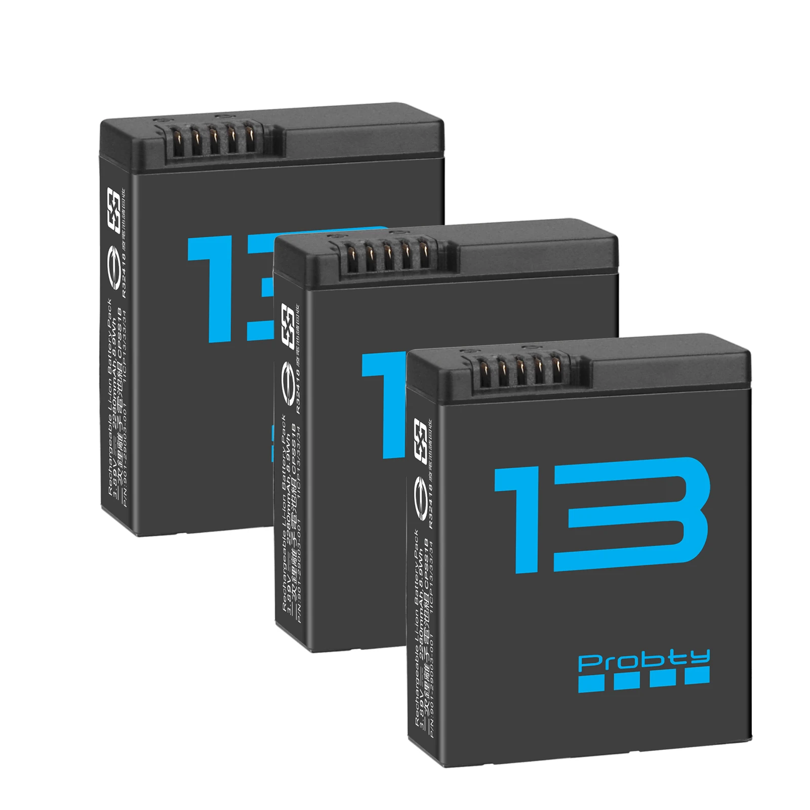 بطارية 2280 مللي أمبير في الساعة لـ GoPro Hero13 باللون الأسود لـ Go pro Hero 13 بطاريات كاميرات رياضية ملحقات شاحن البطارية