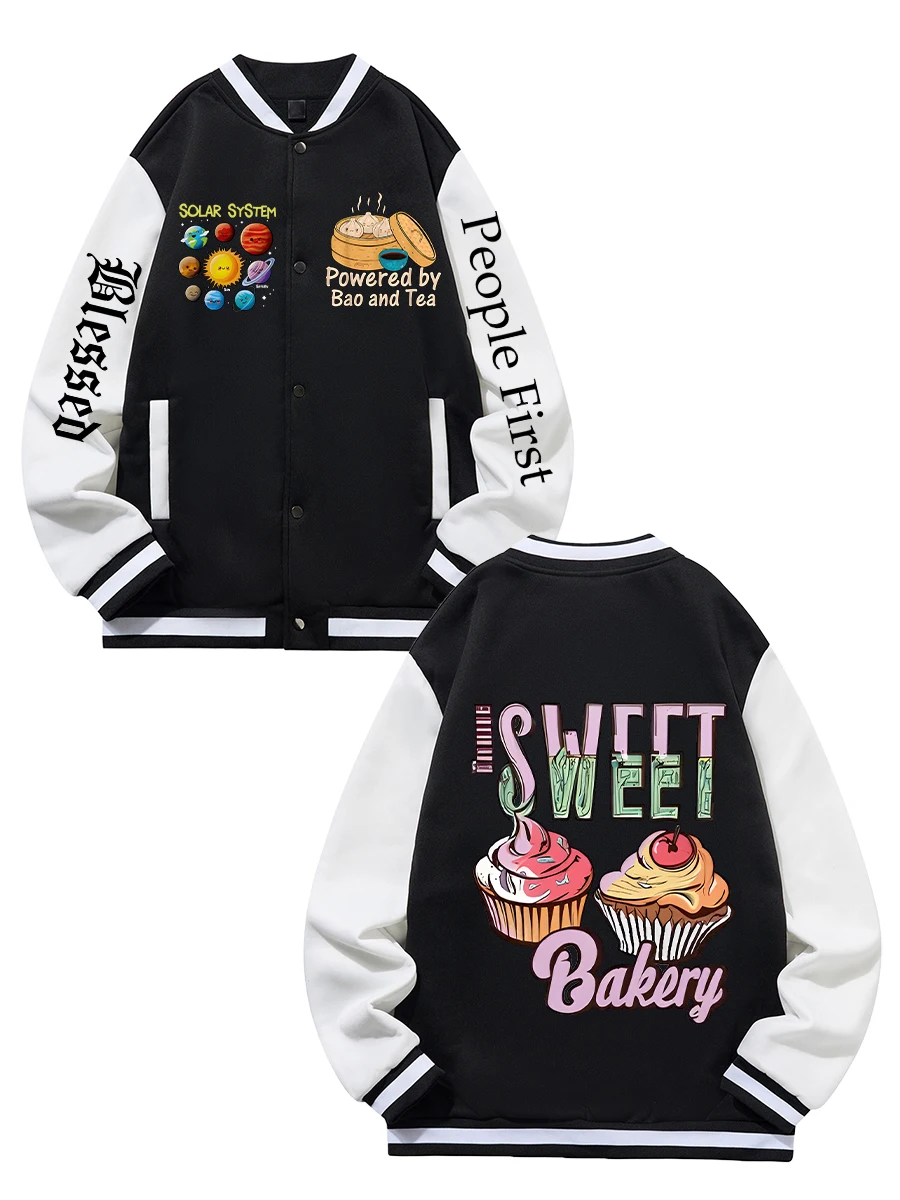 

Черная, синяя, зеленая, двусторонняя бейсбольная куртка унисекс с рождественским принтом XS-XXL, уличное пальто, теплая флисовая мягкая куртка