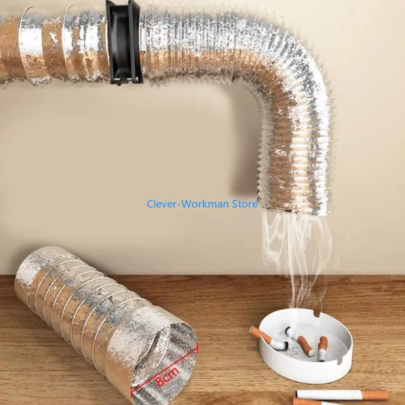 أنبوب تنفيس ألومنيوم قابل للتمدد 24TD قطر داخلي 8 سم، قناة هواء ممتدة 1/3/6M