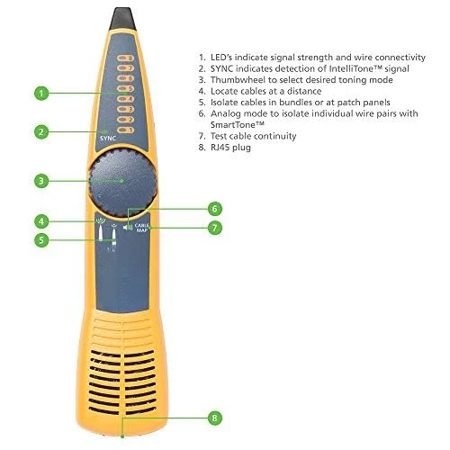 MS2-KIT MicroScanner2 Copper Cable Verifier Kit, Troubleshoots RJ11, RJ45, Coax, Tests 10/100/1000Base-T, and Voip