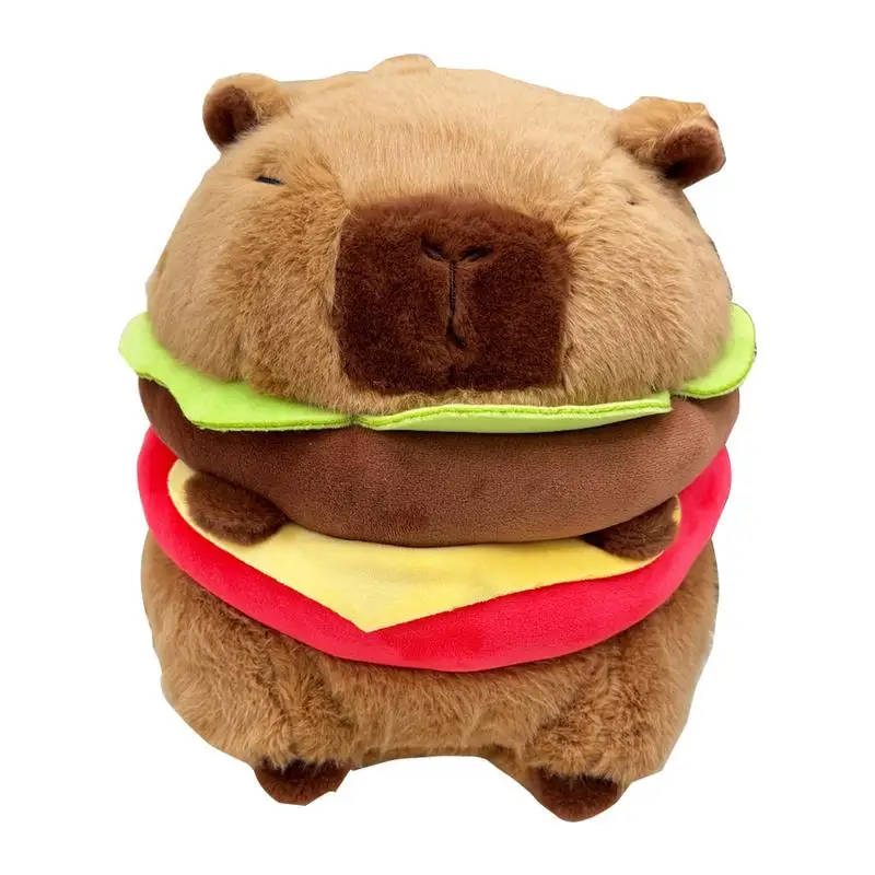 

Capybara Stuffed Animal Plush Doll Pillow Stuffed Toy Cute Soft Hamburger Shape Plush Doll Stuffed Animals for Home Party Decor