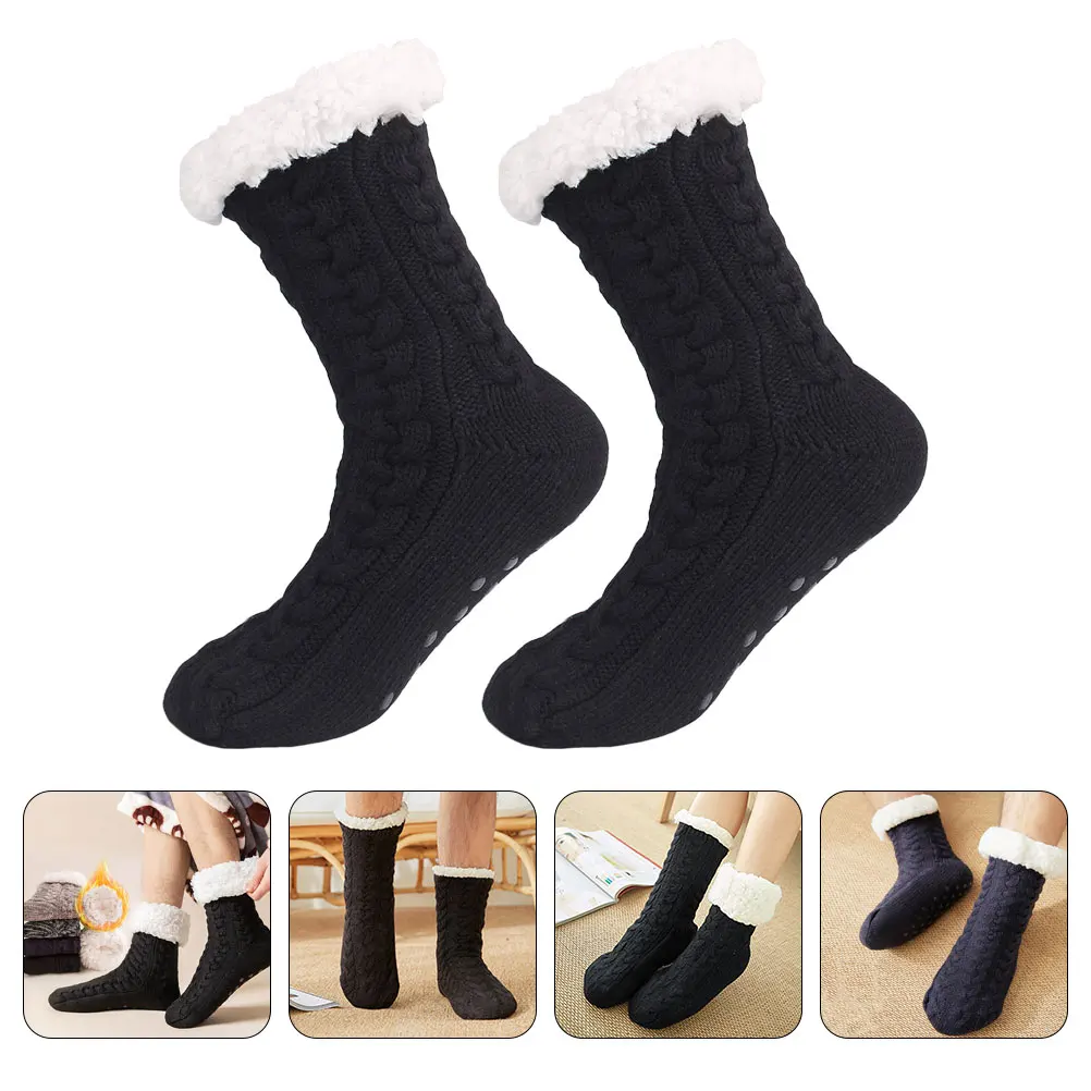 

Thicken Warm Socks Women Fleece Thermal Christmas Acrylic Nonslip Floor Household Slipper Girl Cartoon Design Soft Cozy Winter
