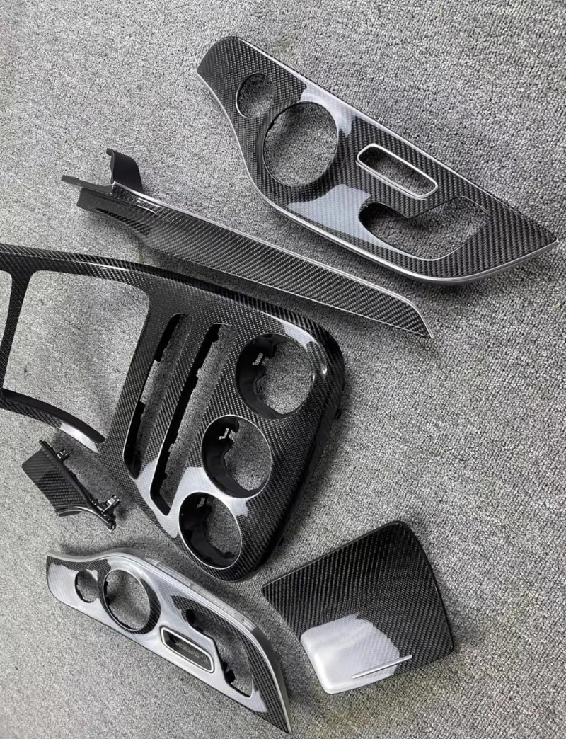 For E63S W213 Interior Decor Door Trim Panel Console Panel Carbon Fiber Material W213 Interior