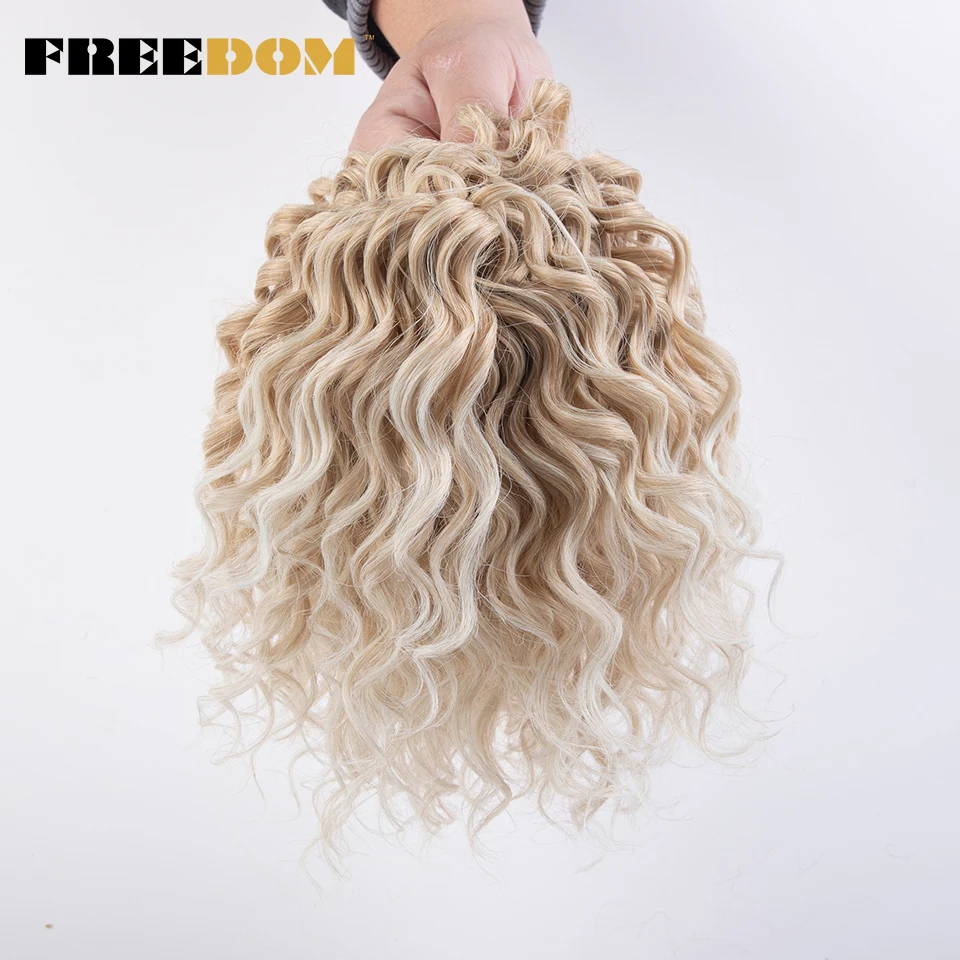 FREEDOM 10 Zoll Synthetische Tiefwellige Twist-Häkelzöpfe Haarverlängerungen Ombre Afro Lockige Flechtfrisur Hochtemperaturfaser – Detail 13