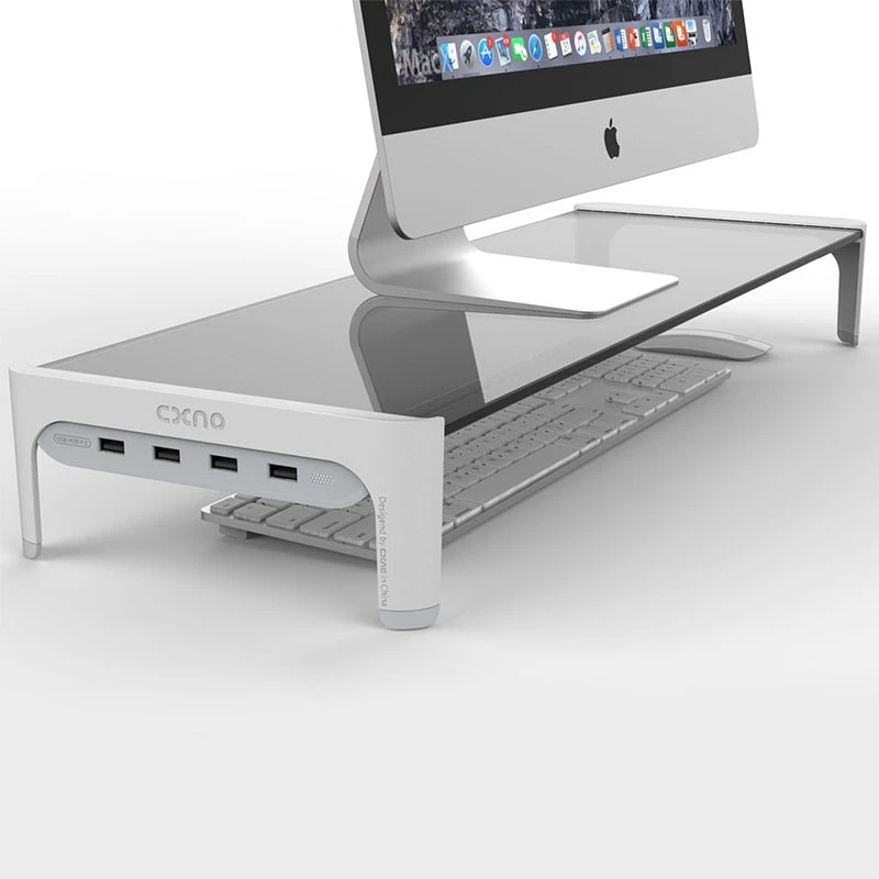 Computer Monitor Stand Holder 4 Port Usb Charging Laptop Bracket for Home Office Tabletop Storage Heightening Bracket