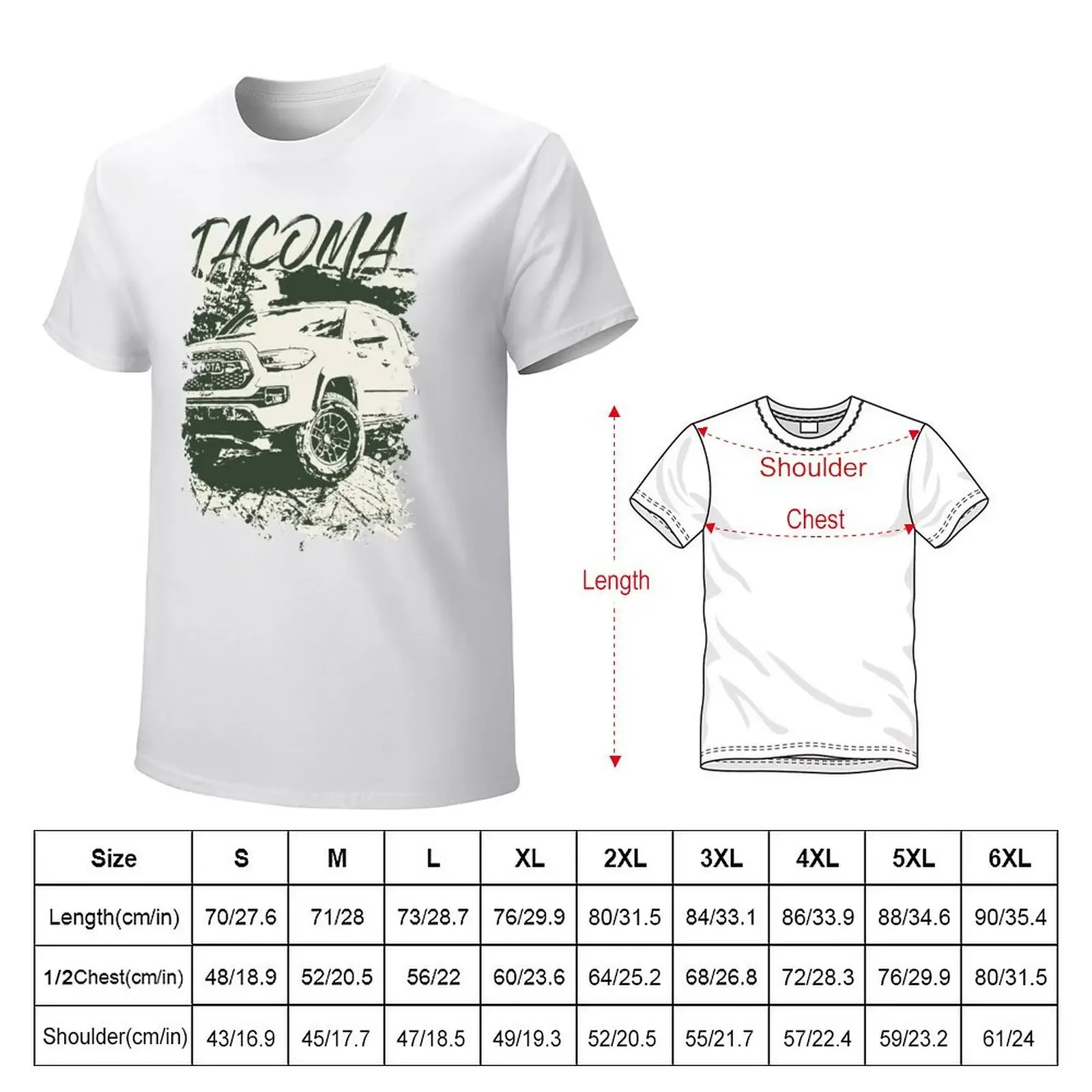 Tacoma Poster Style Sketch w Text T-shirt heavyweights sweat customizeds Short sleeve tee men