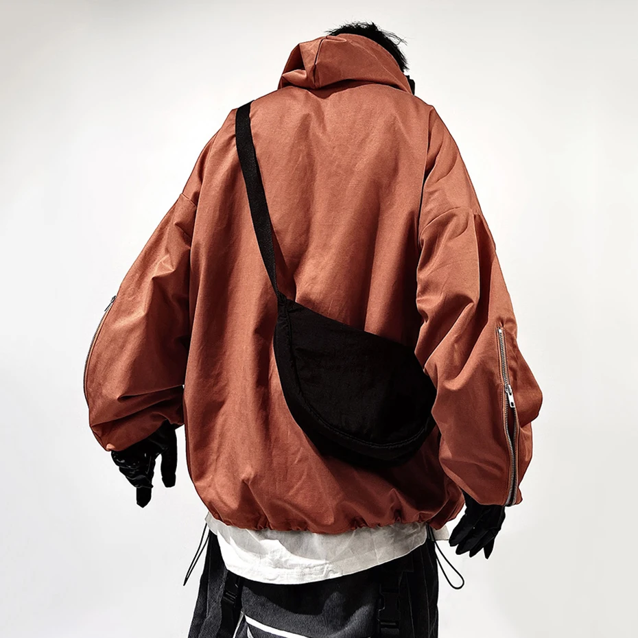 Moda Techwear giacche cappotto Cargo con cappuccio tasche con cerniera Pullover giacca da uomo Hip Hop Harajuku Streetwear giacca uomo oversize