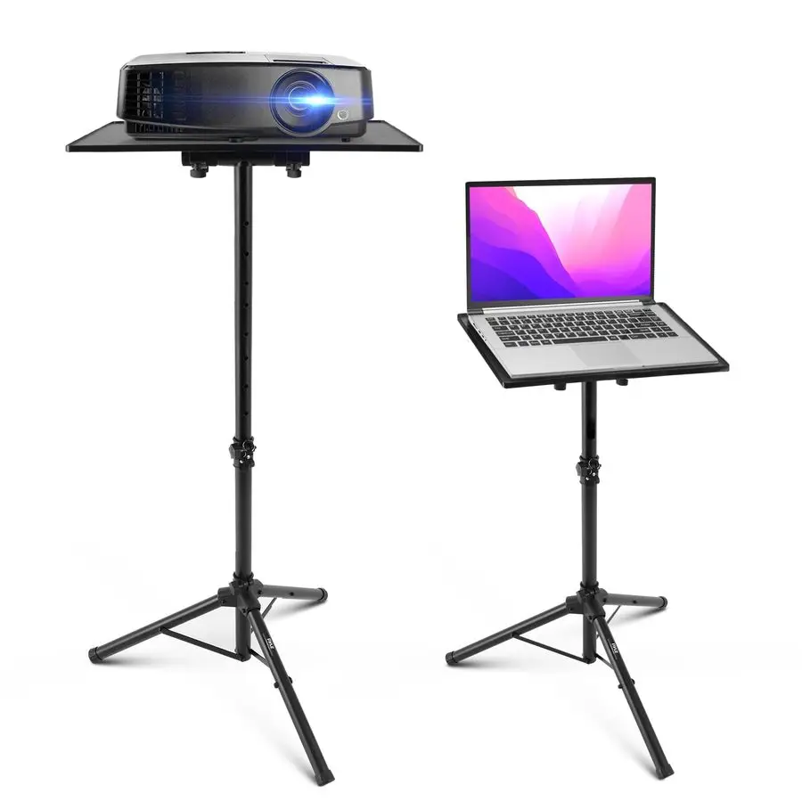 

Laptop amp Projector Stand, Tripod Stand With Adjustable Height 2850, Portable DJ Equipment Mount, Angle Adjustable Tray, Lightw