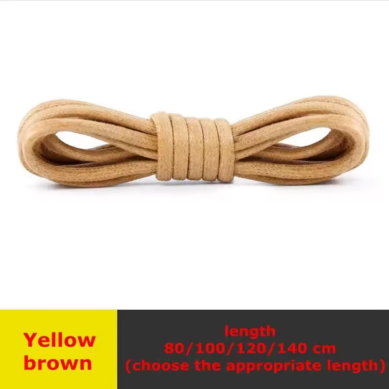 Wax Round Shoelaces for Boots and Dress Oxford Shoes Cotton Waterproof ShoeLaces Solid Polyester Rope Tie Long  80/100/120/140cm - Image 14